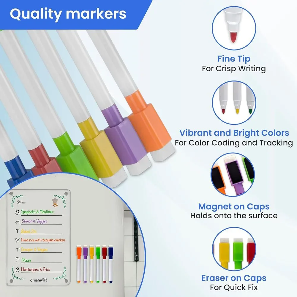 Acrylic Magnetic Menu Planner for Refrigerato